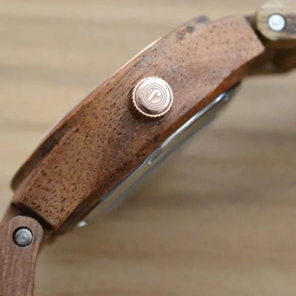 New Swarovski crystal koa wood bracelet watch from Jord